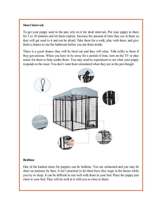Tips for training using puppy pens