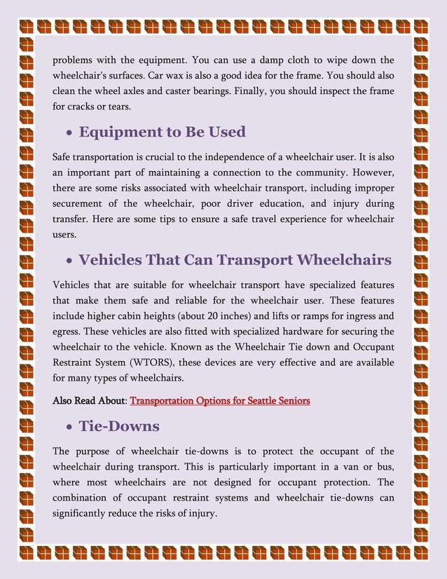 Tips for Transporting Wheelchairs Safely