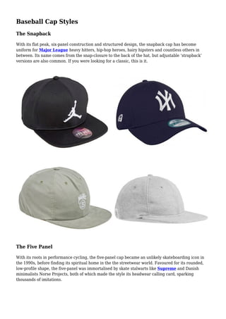 Tips For Wearing A Baseball Cap | PDF