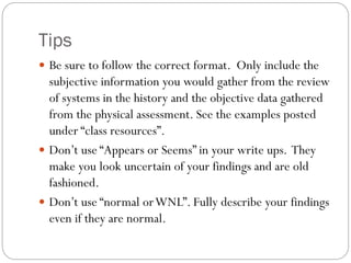 Tips for weekly write ups.fall2013 | PPT