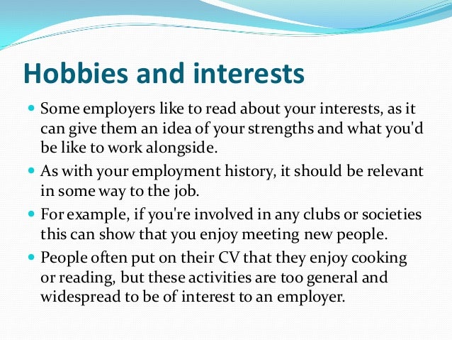 additional information cv