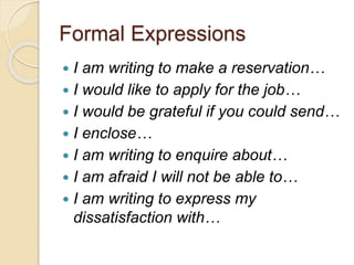 Am Writing Tips for writing a formal letter | PPT