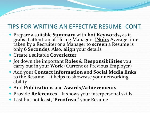 tips for writing an effective resume effective resume tips