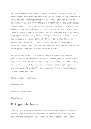 Tips for writing a recommendation letter for students | PDF