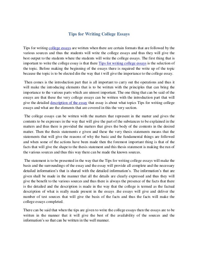 tips on writing college essays
