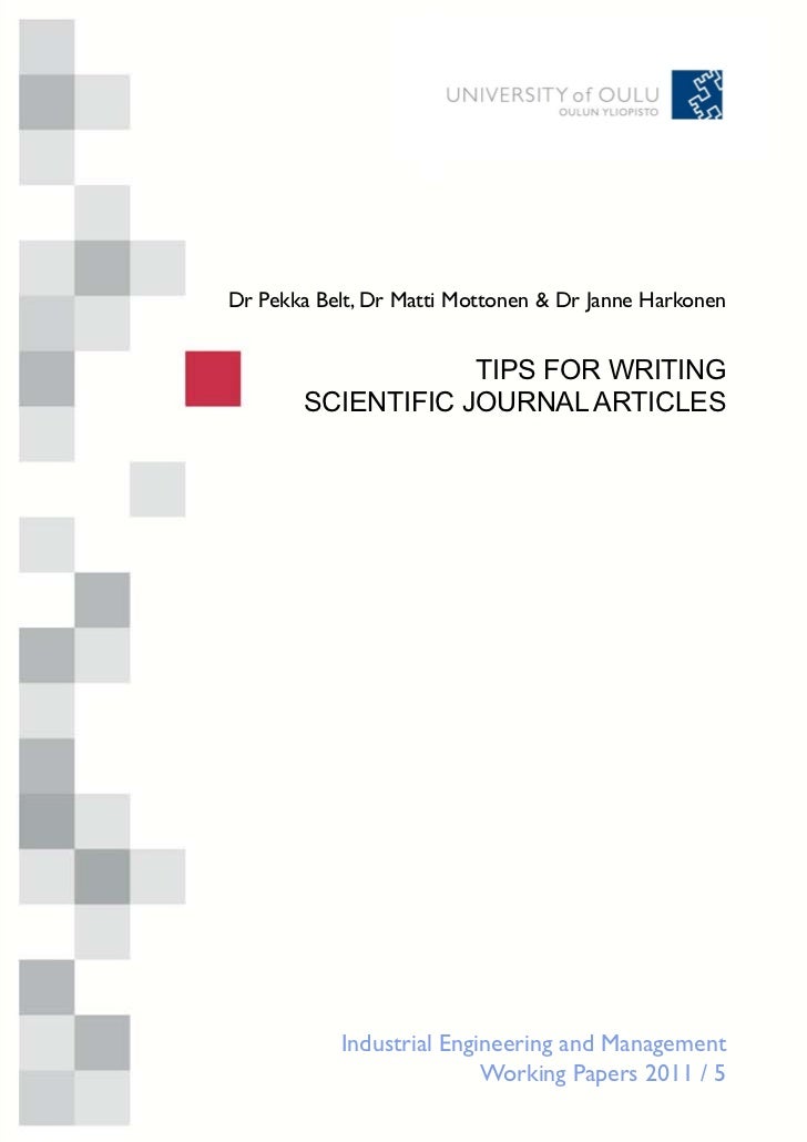 tips for writing scientific papers