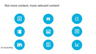 #LinkedInMktg
Not more content, more relevant content
 