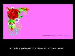 El sobre personal con decoración terminado.