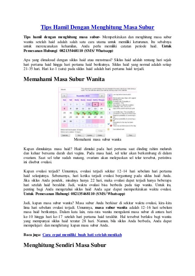 Apakah Setelah Haid Bisa Hamil - Salam Sehat