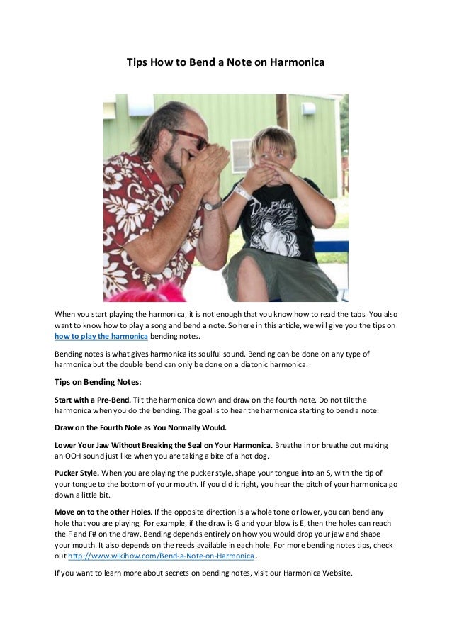 Tips how to bend a note on Harmonica Online Tutorials