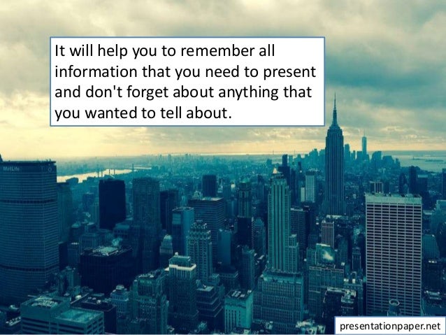 How to write a paper presentation