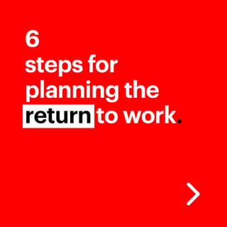 How to plan an orderly return to work