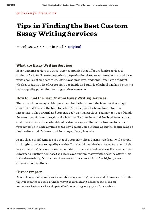 custom essay writing service reviews