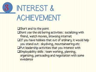 INTEREST & ACHIEVEMENT
