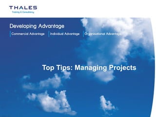 Top Tips: Managing Projects 