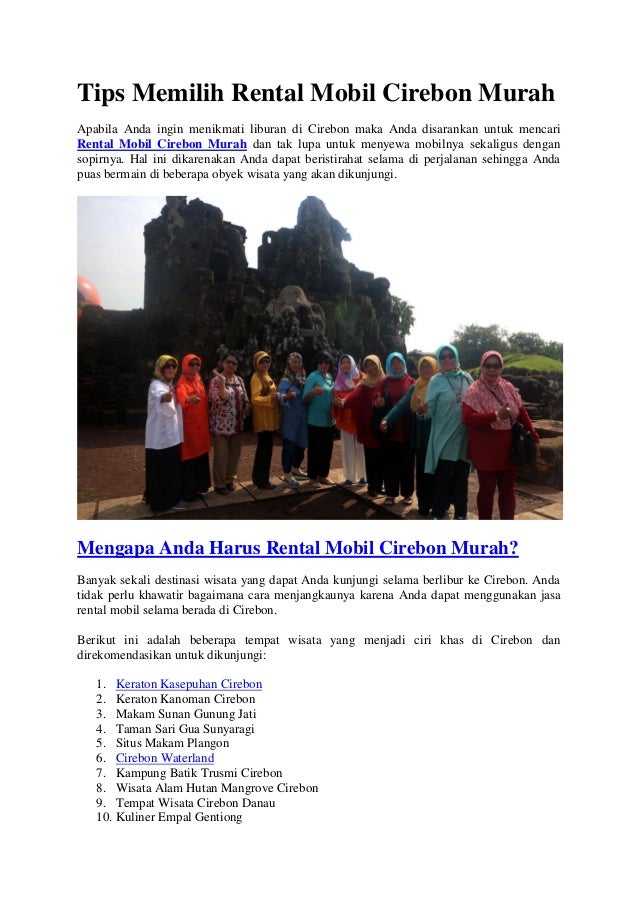 Tips Memilih Rental Mobil Cirebon Murah Call 085 2222 00054 Tips Memilih Rental Mobil Cirebon Murah Call 085 2222 00054
