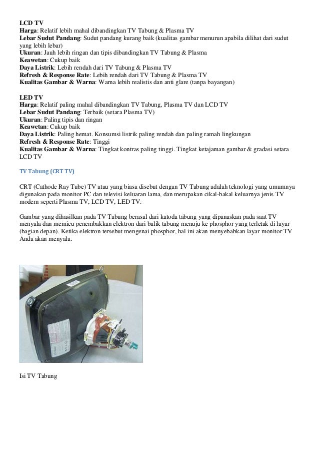 Tips memilih tv lcd atau led kualitas terbaik dan murah