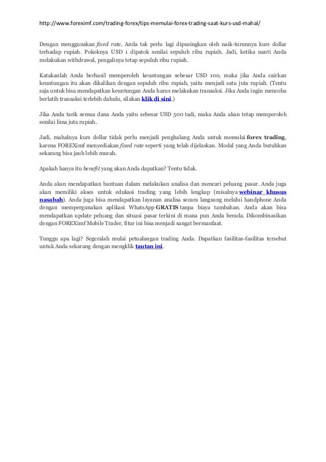Tips transaksi forex