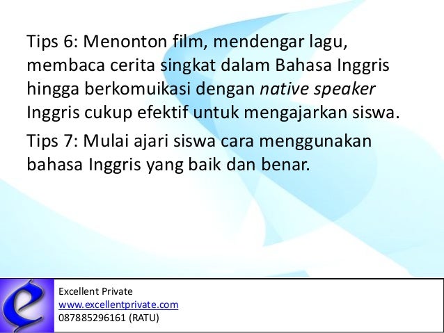 Tips mengajar bahasa inggris