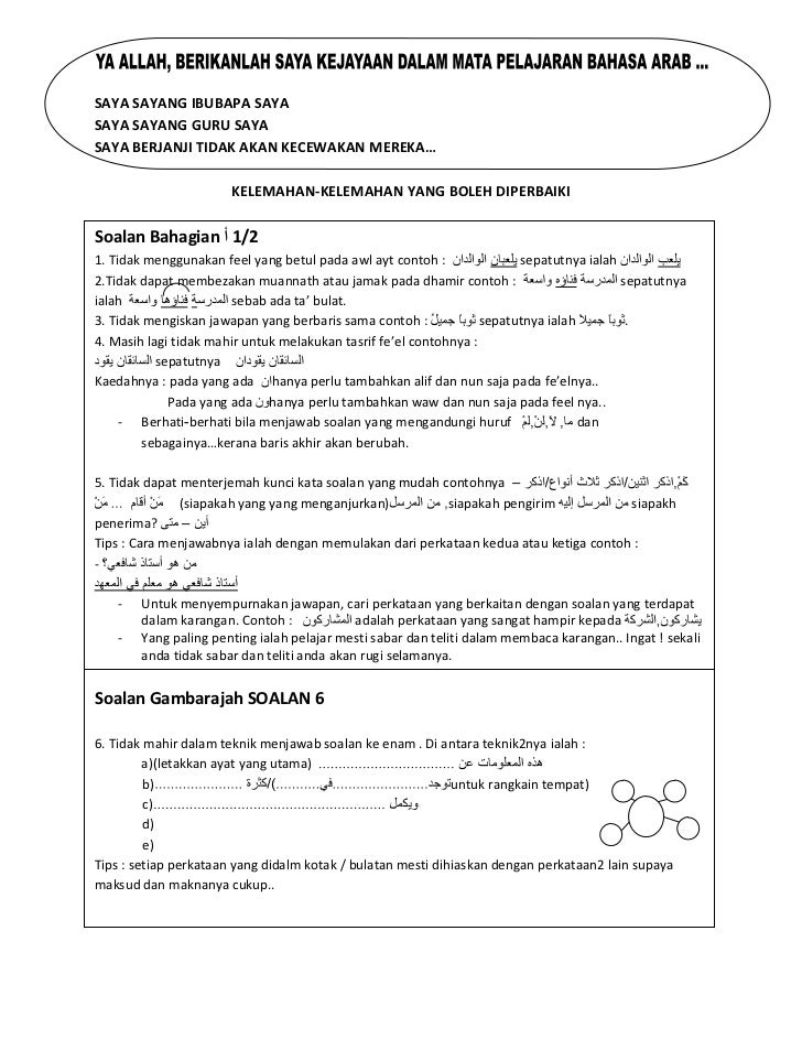 Tips Menjawab Soalan B Arab 2011