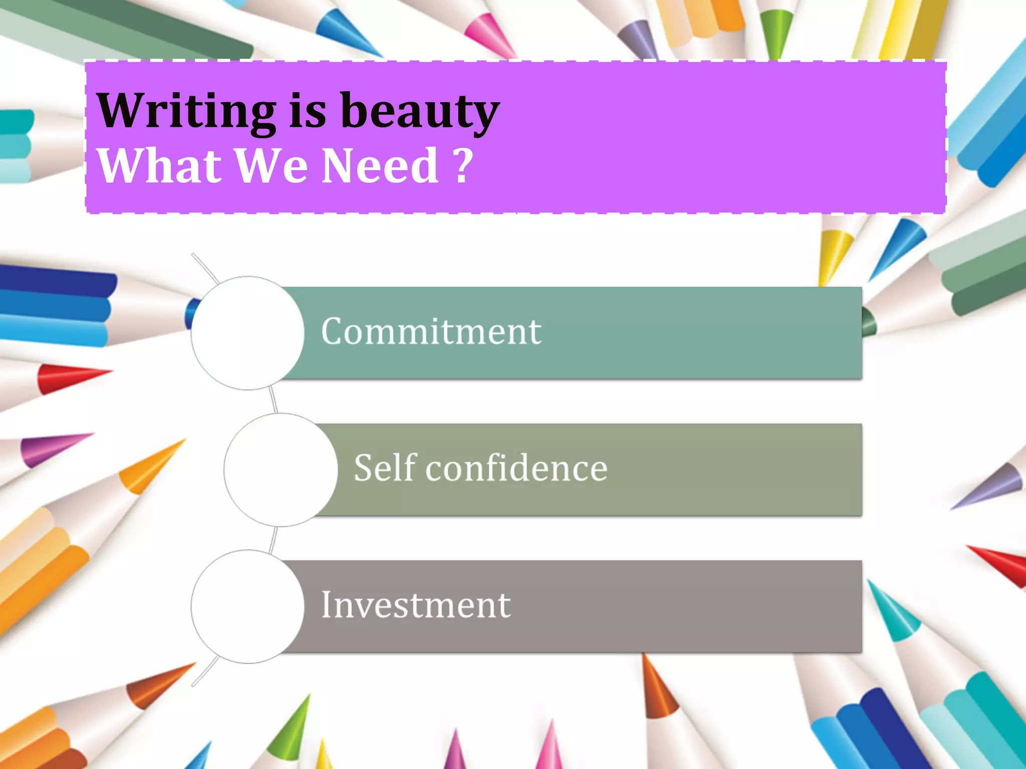 Writing is beauty
What We Need ?
 