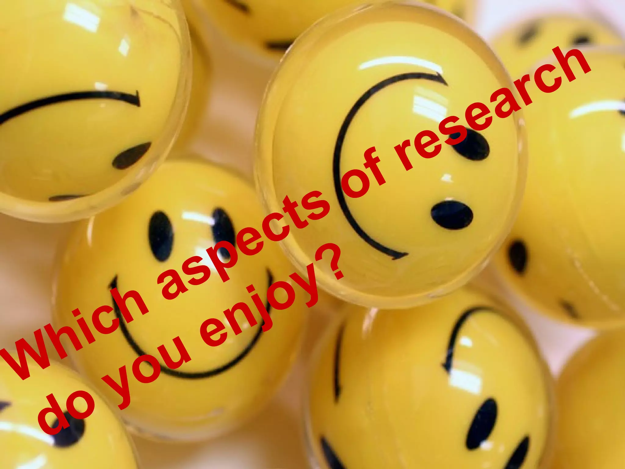 Which aspects of research
do you enjoy?
 