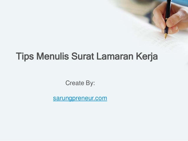 Tips menulis surat lamaran kerja, Contoh Surat Lamaran Kerja