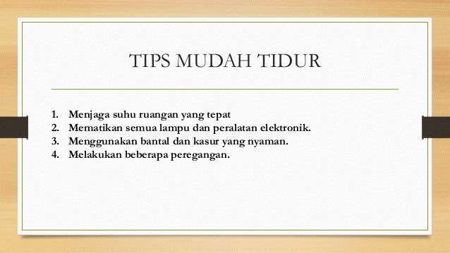 Tips Mudah Tidur