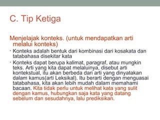 Tips of Mastering or Facing Reading Comprehension (Indonesia-English) | PPT