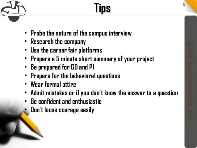 tips for campus interviews interviews tips