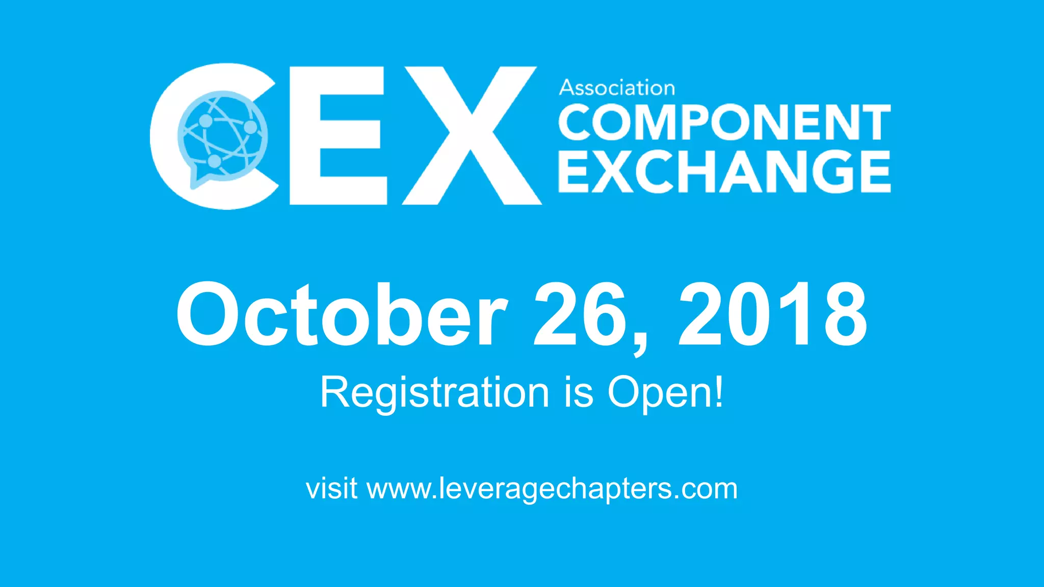 October 26, 2018
Registration is Open!
visit www.leveragechapters.com
 