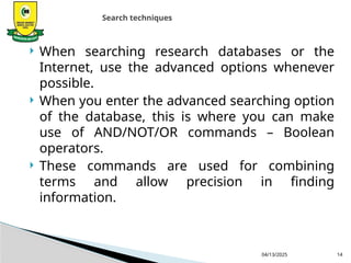 Tips on carrying out Literature Search and Review POST GRADUATE ...