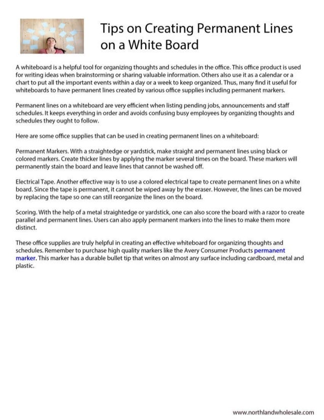 Tips on creating permanent lines on a white board