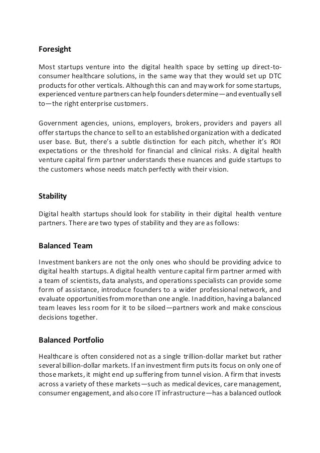 Tips on finding the right digital health venture capital firm partner