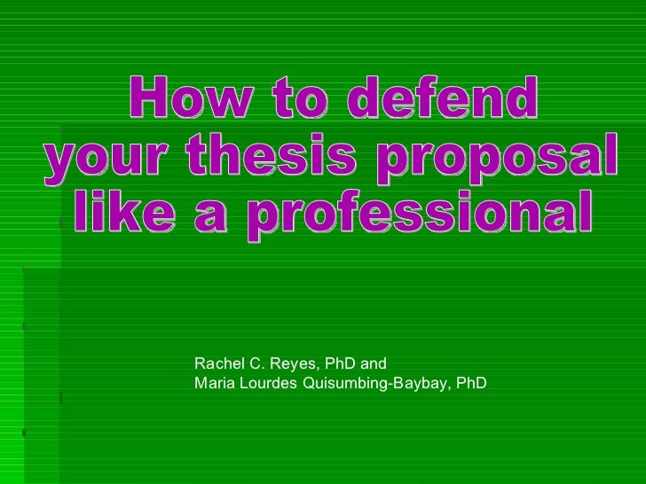 Dissertation prospectus defense