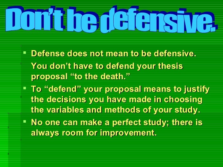 how to defend your dissertation proposal