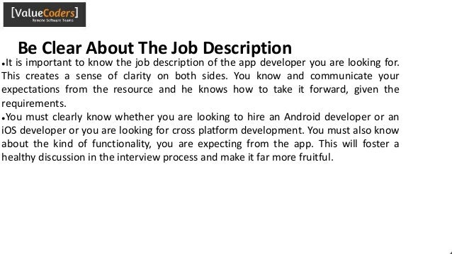 9 be clear about the job description