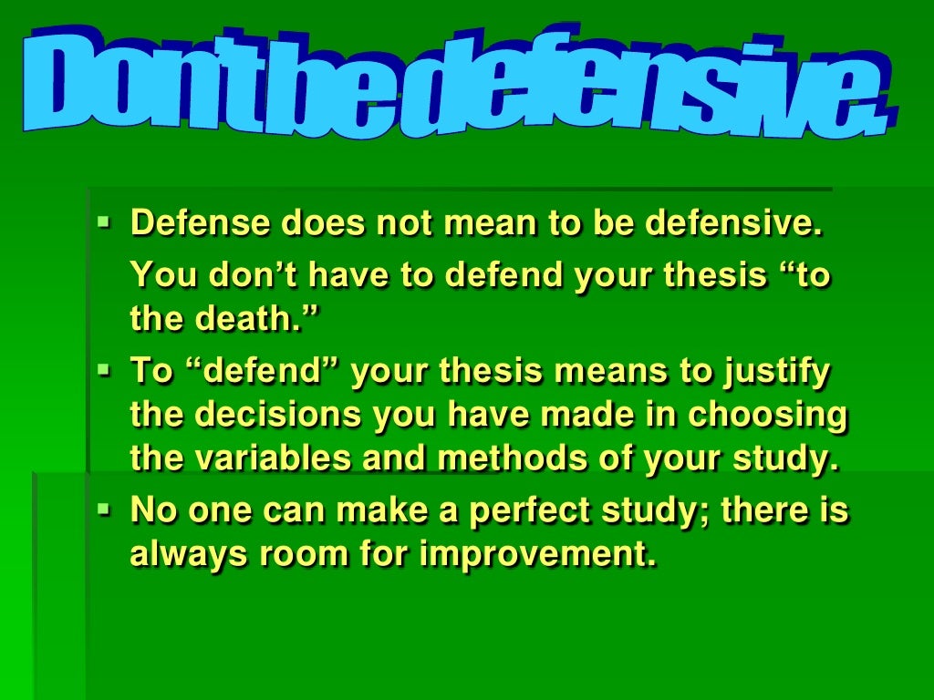defending a thesis meaning