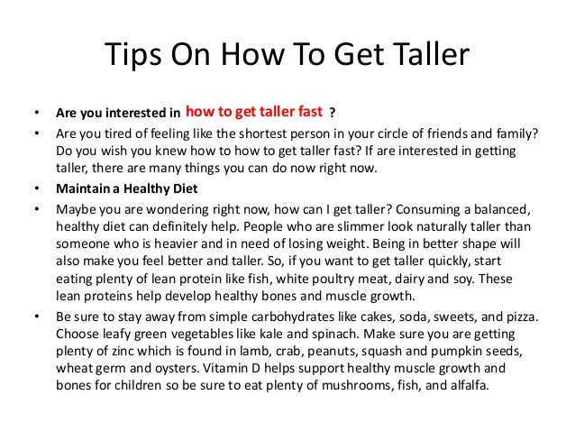 how to get taller fast
