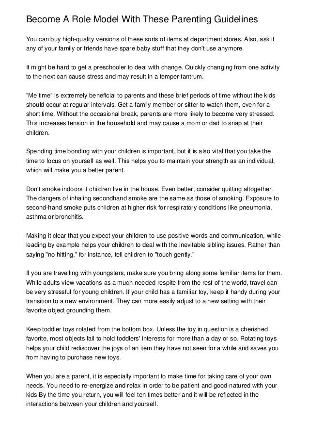 Become A Role Model With These Parenting Guidelines Become A Role Model With These Parenting Guidelines