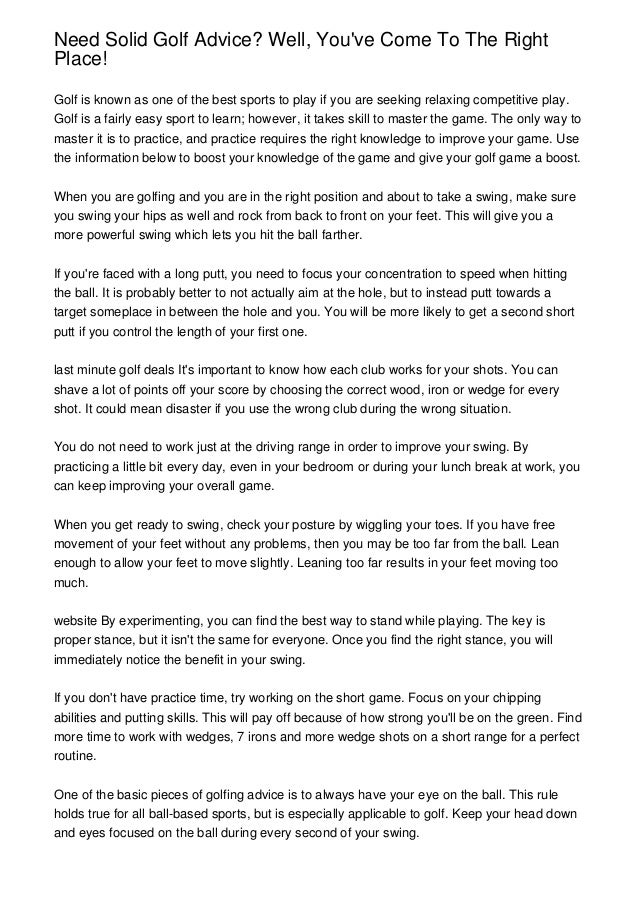 Need Solid Golf Advice Well You Ve Come To The Right Place Need Solid Golf Advice Well You Ve Come To The Right Place