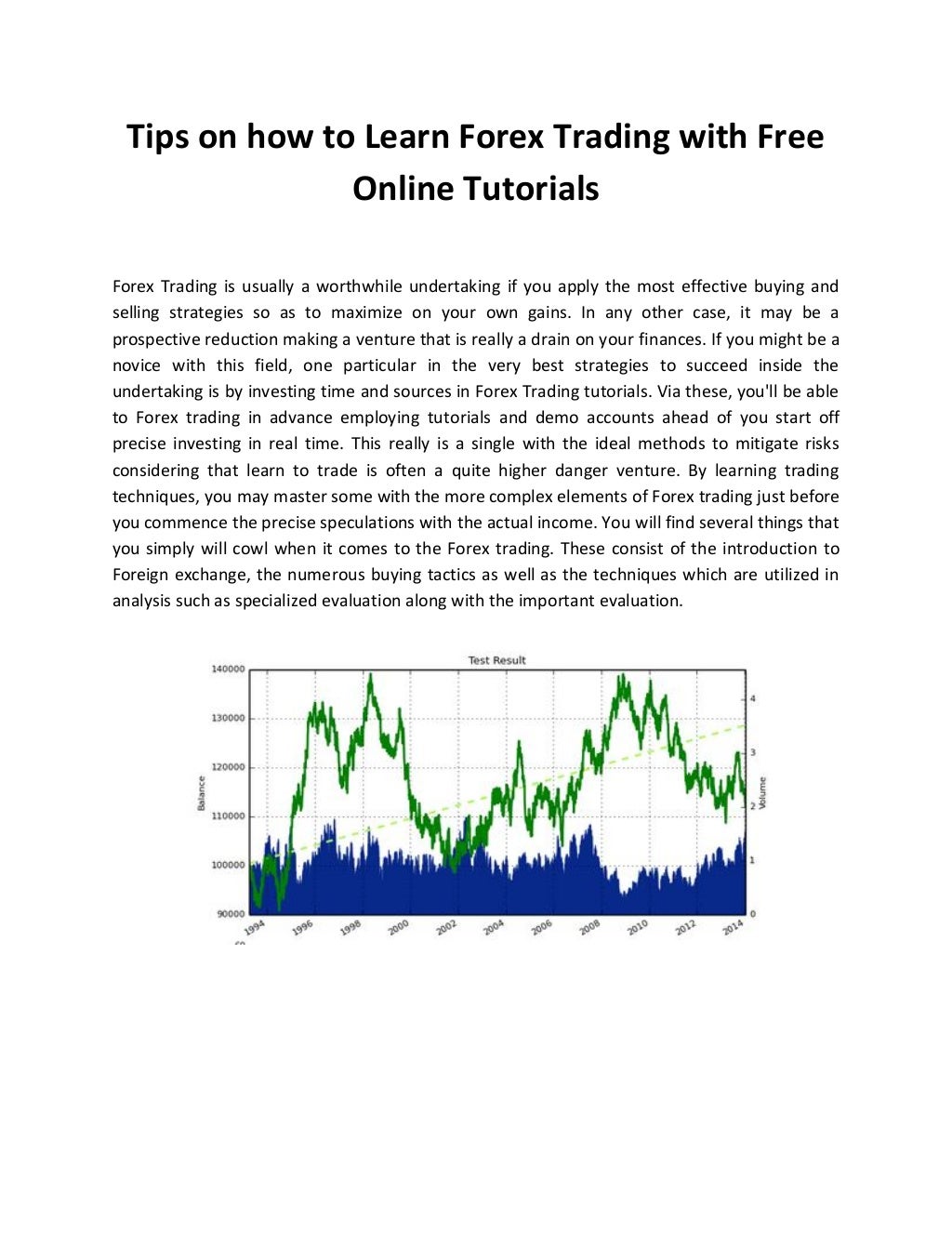 Tips on how to learn forex trading with free online tutorials