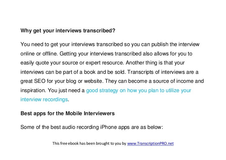 Tips on how to record interviews for transcription