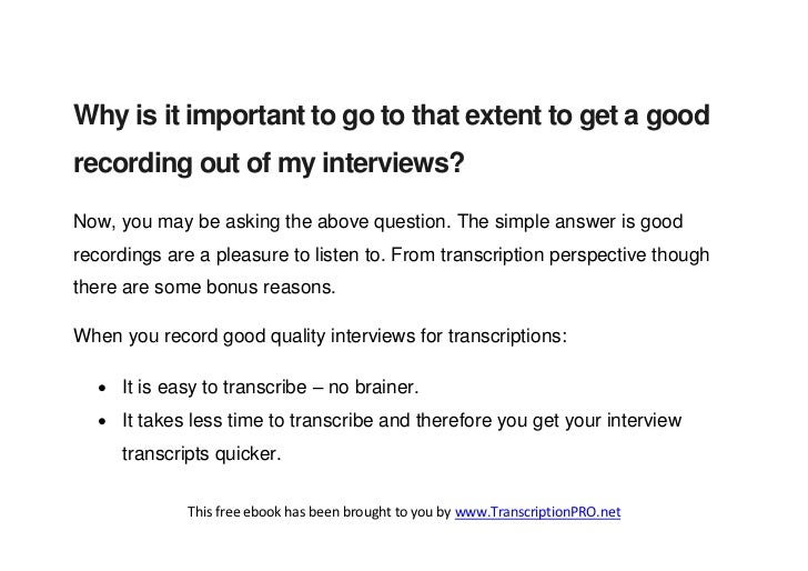 Tips on how to record interviews for transcription