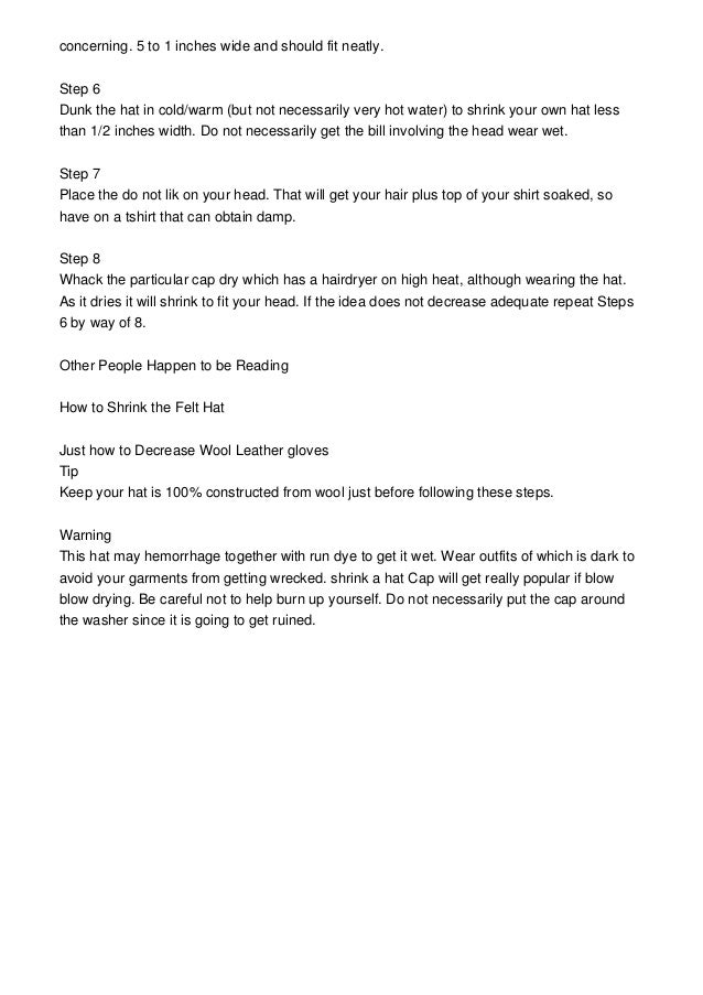 shrink wool baseball hat