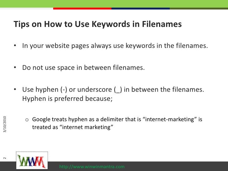 2 tips on how to use keywords