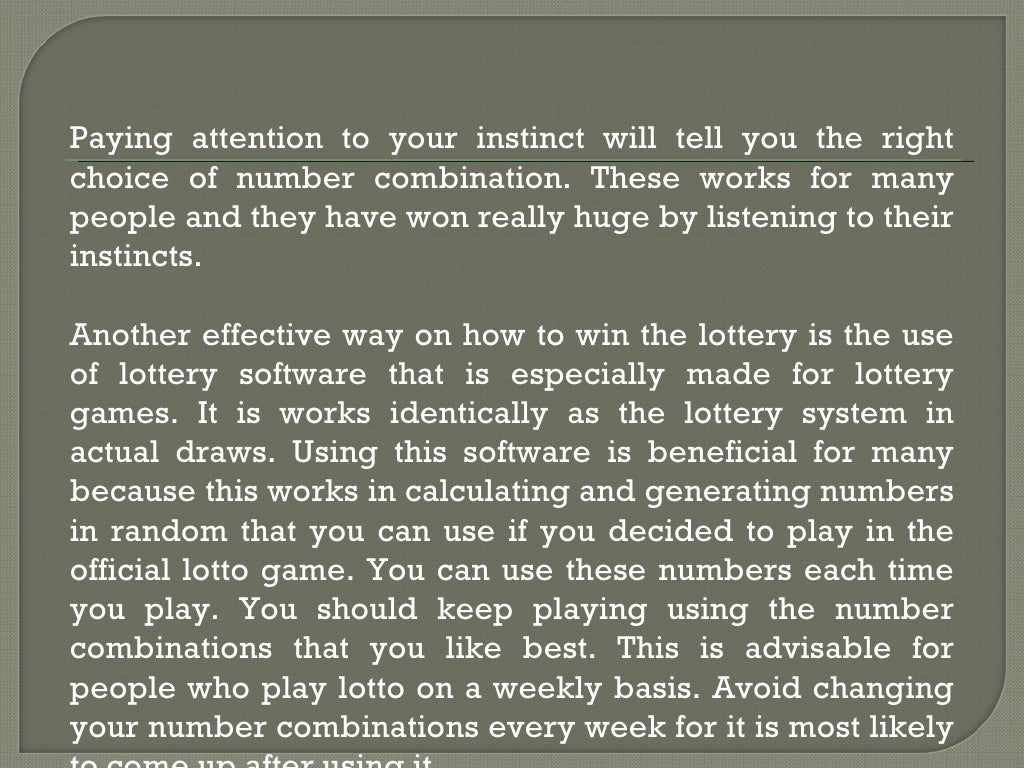 Tips on how to win the lottery