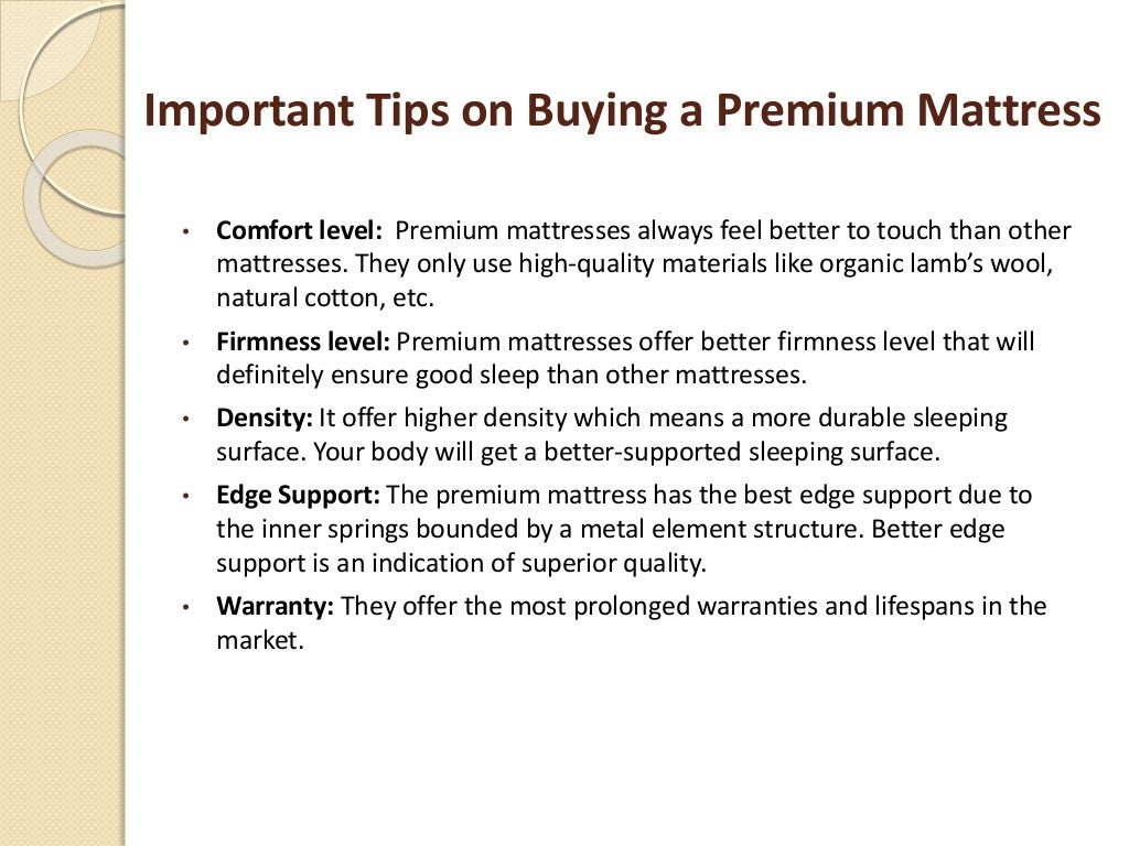 Tips on Purchasing a Premium Mattress