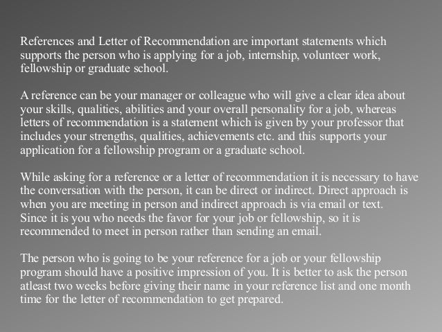 tips on references and letters of recommendation how to ask for letter of recommendation in person