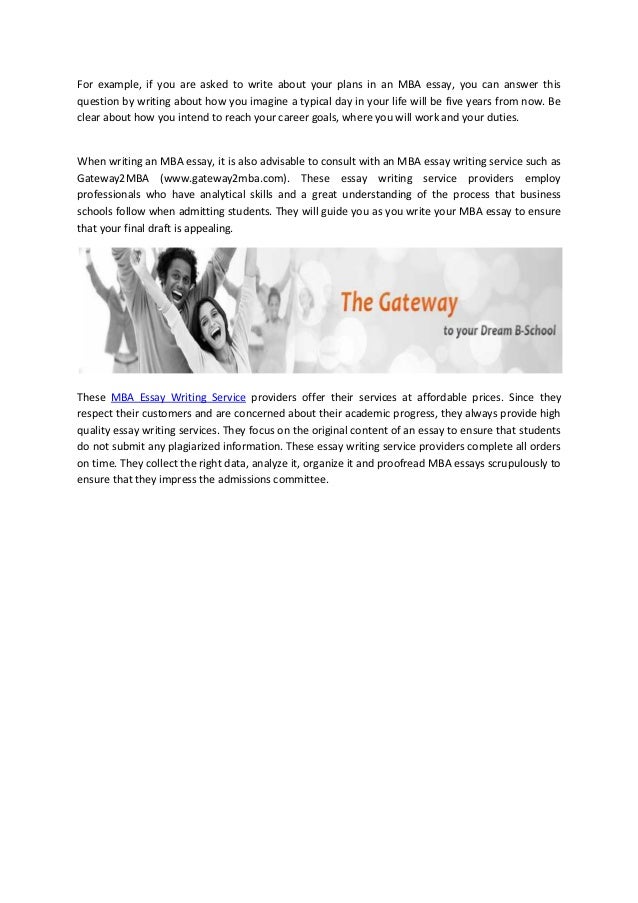 Essay writing for mba